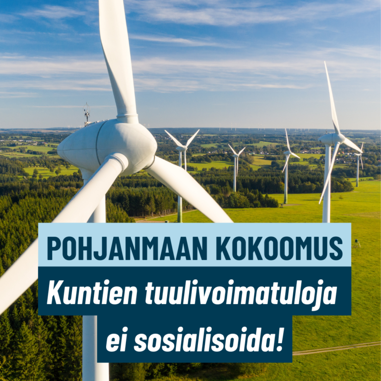 Kuntien tuulivoimatuloja ei sosialisoida!